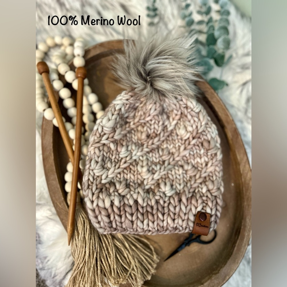 Hand knit beanie